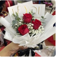 Red Rose Hand Bouquet (3sticks)